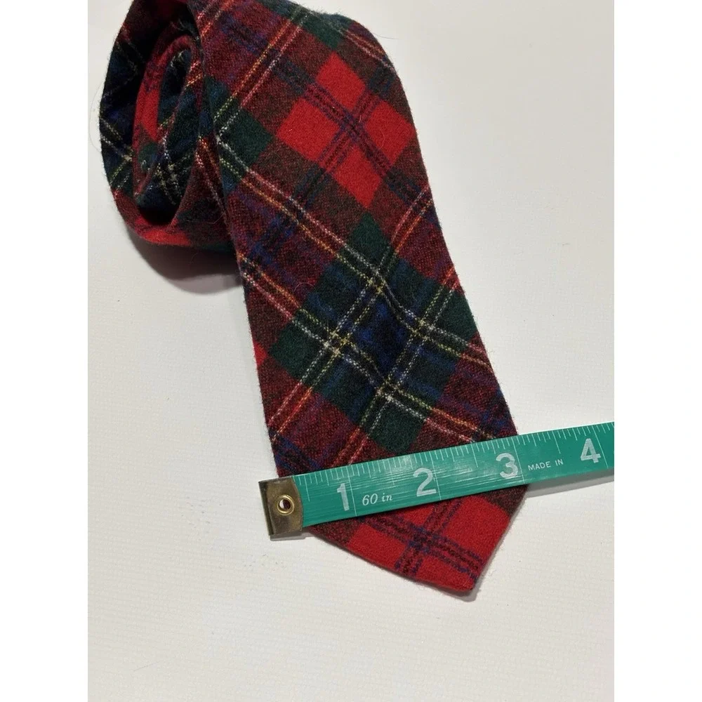 Pendleton Necktie Mens OS Red Tartan Plaid 100% Virgin Wool Traditional USA Made